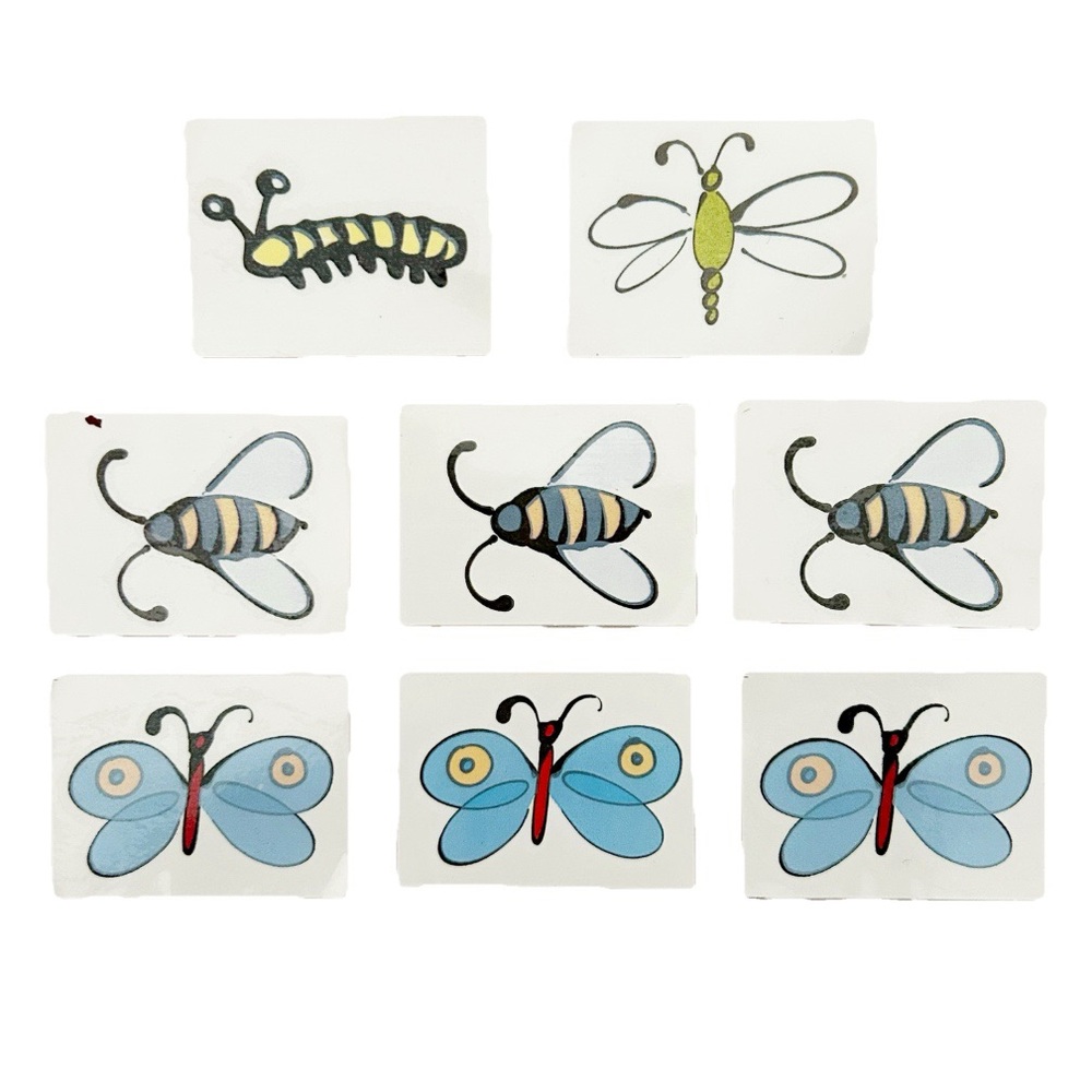 Vintage Zellers Temporary Tattoos Butterfly Bumble Bee Caterpillar Dragonfly Bug